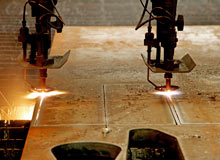 Precision plasma cutter at work