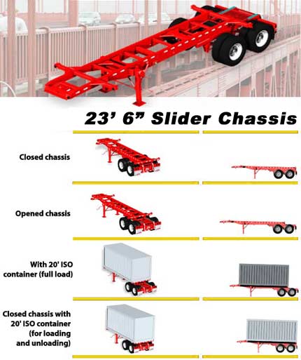20 Foot Slider Container Chassis.